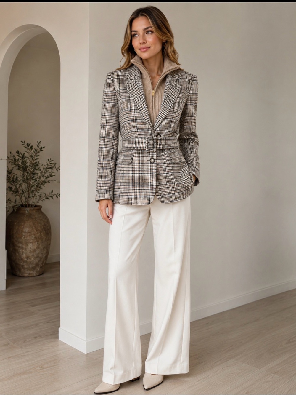 Veronica Beard Ryanne Belted Dickey Blazer with cashmere Dickey insert size 10